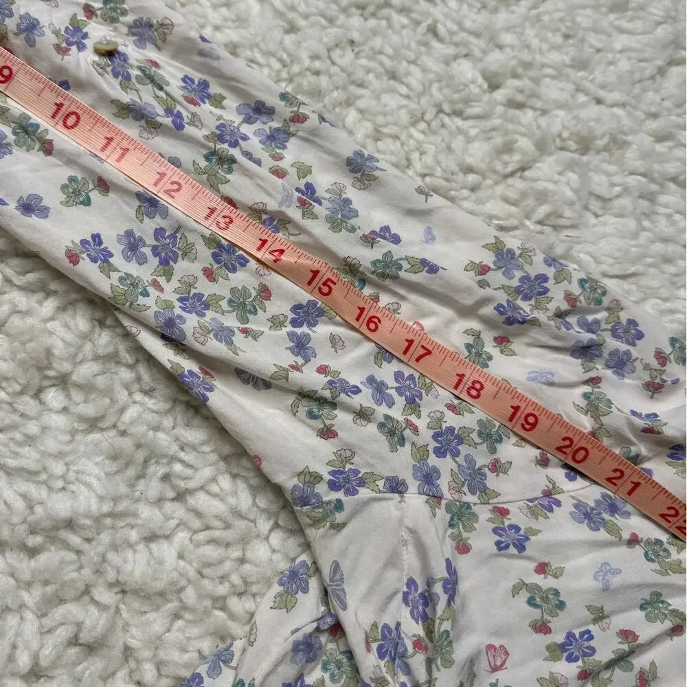 Jane and Delancey Floral Button Front Lightweight Top Cottagecore Lavender PP2 - Picture 10 of 10